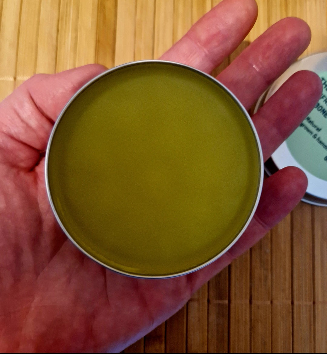Comfrey salve for joint pain and inflammation.